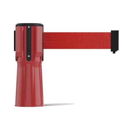 Retractable Belt Barrier Cone Mount Red Case 7.5ft Red Belt